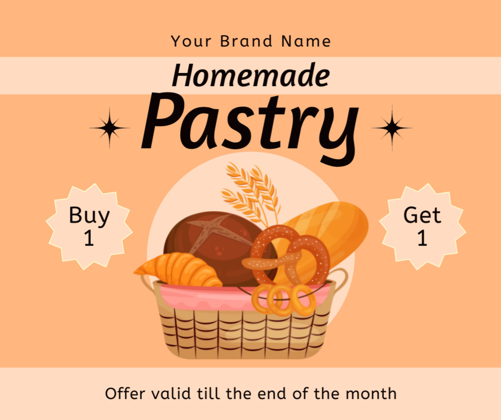 Homemade Pastry Sale Ad on Peach Facebook Šablona návrhu