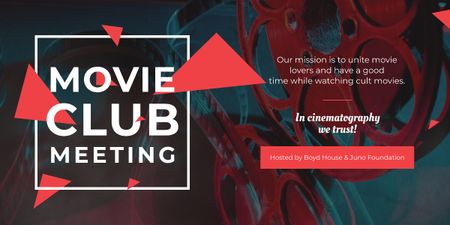 Plantilla de diseño de Movie Club Meeting Vintage Projector Image 