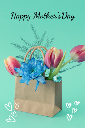 Ontwerpsjabloon van Postcard 4x6in Vertical van Flowers for Mother's Day