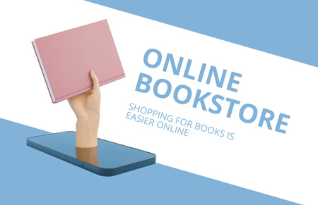 Ontwerpsjabloon van Business Card 85x55mm van Advertentie voor online boekhandel