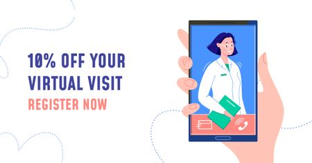 Modèle de visuel offre de services de soutien médical en ligne - Facebook AD