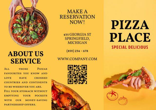 Special Offer Appetizing Pizza Brochure Design Template