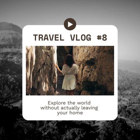 Designvorlage Travel Blog Promotion with Young Woman für Instagram