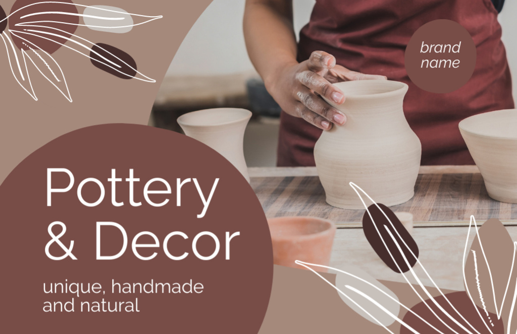 Handmade Clay Pottery And Decor Thank You Card 5.5x8.5in – шаблон для дизайну