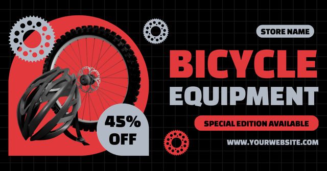 Sale of Cycling Equipment Facebook AD – шаблон для дизайна