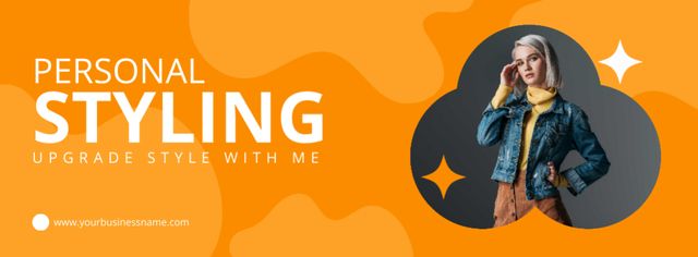 Personal Styling Services Offer on Bright Orange Facebook cover Design Template