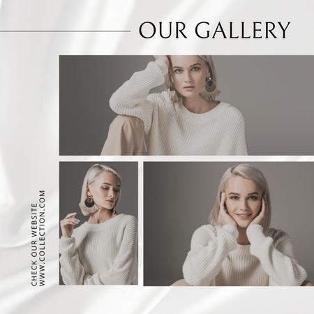 Stylish Woman in Light Clothes Instagram Design Template
