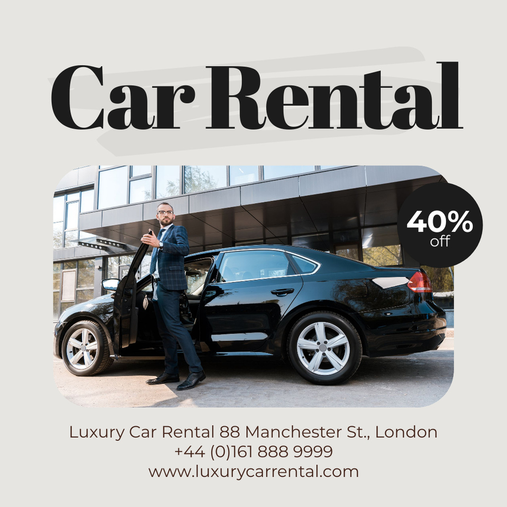 Discount on Car Rental Services Instagram Tasarım Şablonu