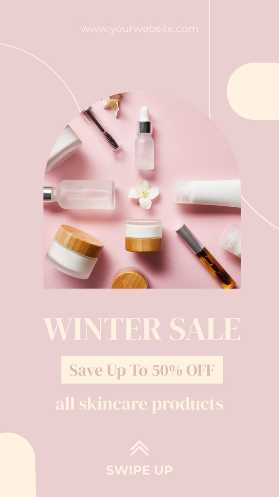 Winter Skincare Products Promotion Instagram Story Design Template