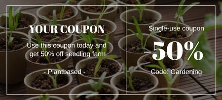 Seedling Discount Offer Coupon 3.75x8.25in Šablona návrhu