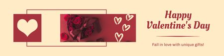 Happy Valentine's Day with Our Exclusive Gifts Twitter Design Template