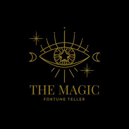 Fortune Teller Eye  Logo Design Template