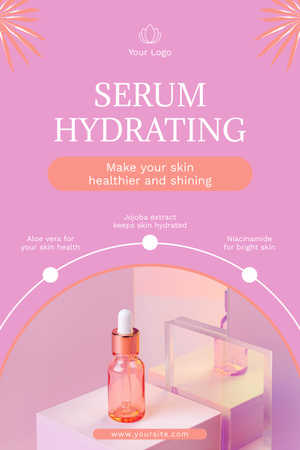 Ontwerpsjabloon van Pinterest van Hydraterende Cosmetische Serum Sale