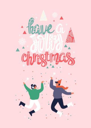 Christmas Holiday with Funny Friends Invitation Design Template