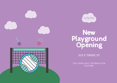Kids Playground Opening Announcement Flyer A6 Horizontal Design Template