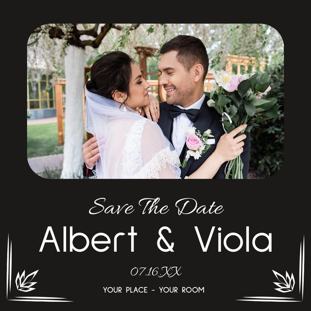 Modèle de visuel Wedding Invitation with Happy Young Couple - Instagram