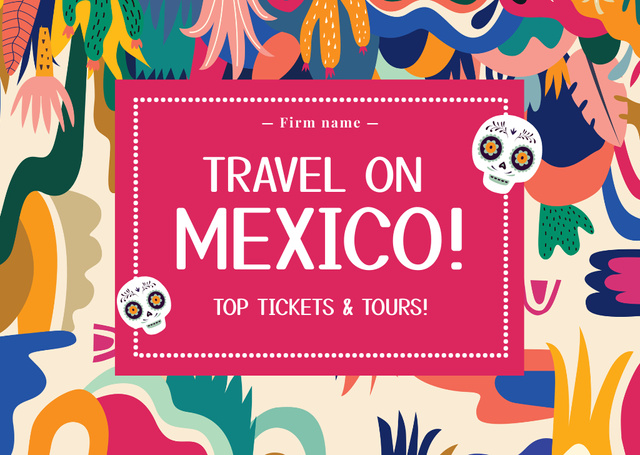 Travel Tour in Mexico Card Design Template