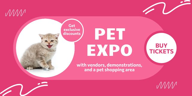 Template di design Promo of Tickets to Cat Expo Twitter