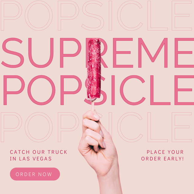 Yummy Pink Popsicle Instagram Design Template