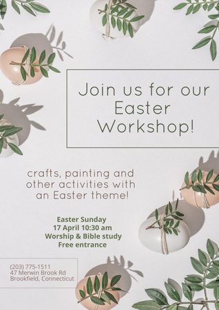 Easter Holiday Workshop Announcement Poster Design Template