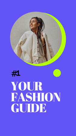 Fashion Ad with Young Woman in Stylish Outfit Instagram Story Design Template