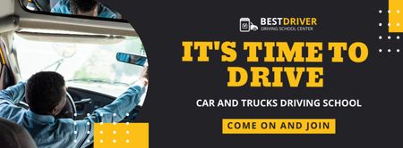 Platilla de diseño Specified Car And Trucks Driving School Classes Offer Facebook cover