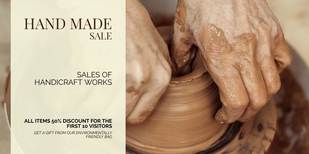 Handmade Pottery for Sale Twitter – шаблон для дизайна
