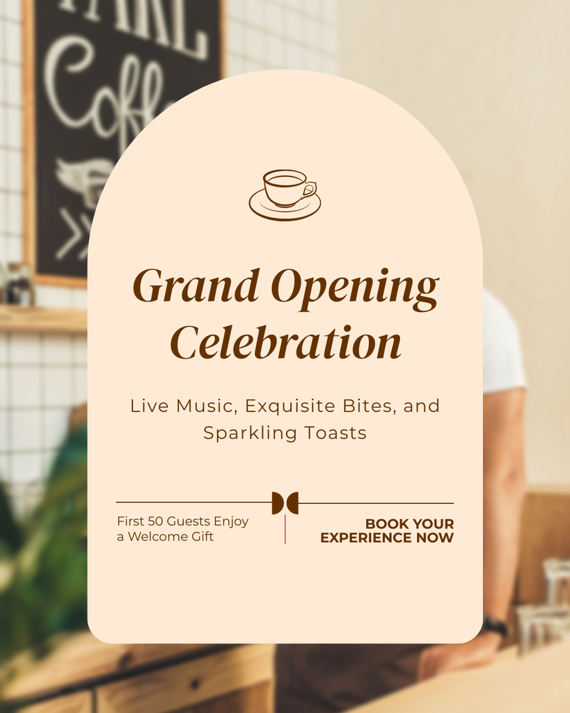 Designvorlage Grand Opening Celebration With Welcome Gifts für Instagram Post Vertical