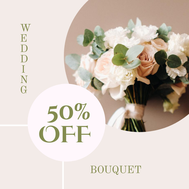 Beautiful Tender Wedding Bouquet Instagram Design Template