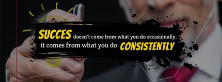 Platilla de diseño Quote about Success with Confident Businessman Facebook cover