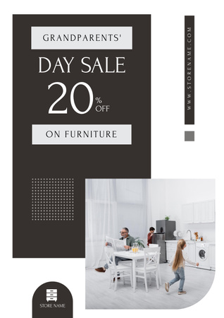 Template di design Discount on Furniture for Grandparents' Day Poster