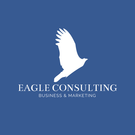 Business Company Emblem with Eagle Logo 1080x1080px Design Template
