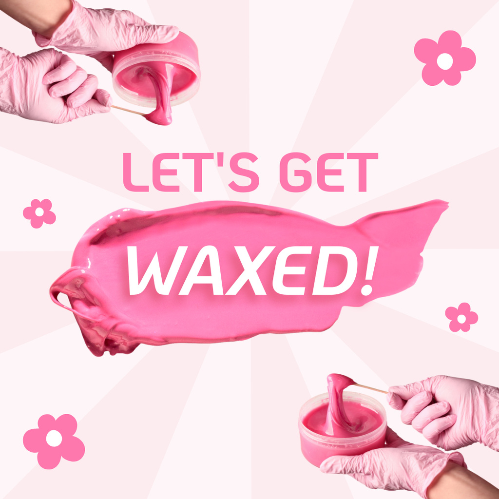 Waxing offer with Pink Wax Instagram Design Template