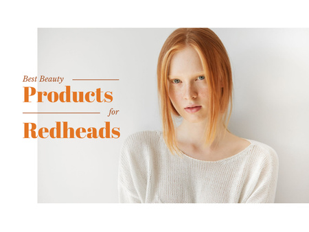 Designvorlage Best beauty products for redheads Offer für Presentation
