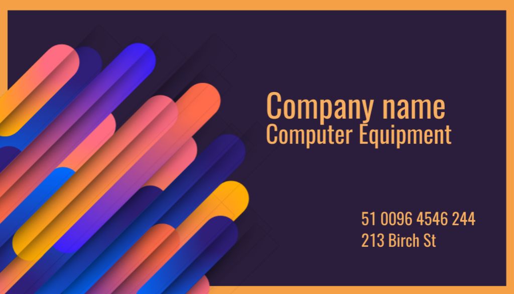 Computer Equipment Company Information Card Business Card US tervezősablon