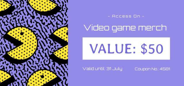 Gaming Merch Offer with Yellow Stickers Coupon Din Large – шаблон для дизайна