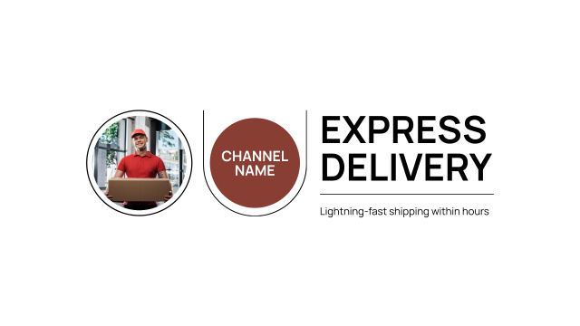 Express Delivery Services Promo on Minimalist Layout Youtube Design Template