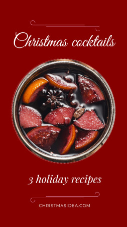 Red mulled wine on Christmas Instagram Story Design Template