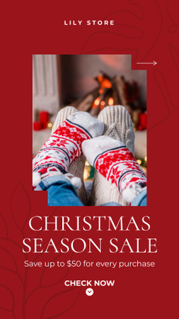 Christmas Season Sale Announcement Instagram Story Design Template
