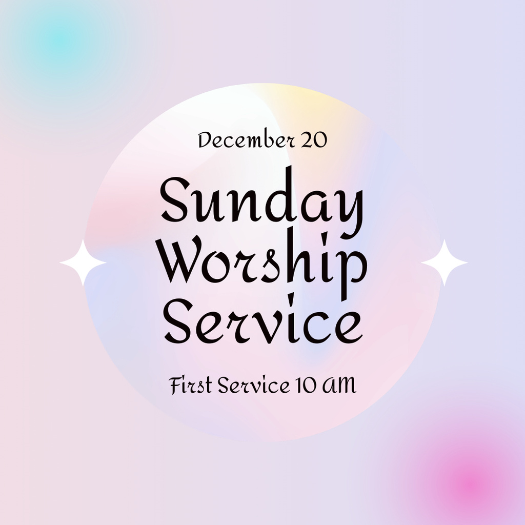 Ontwerpsjabloon van Instagram van Sunday Worship Service Announcement