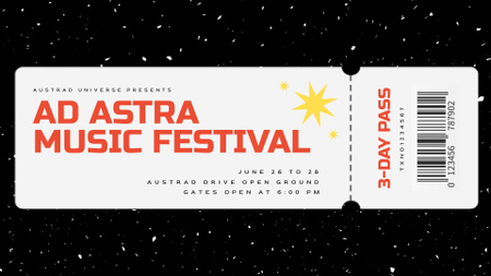 Music Festival Announcement FB event cover tervezősablon