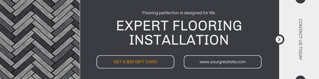 Services of Expert Flooring Twitter Design Template