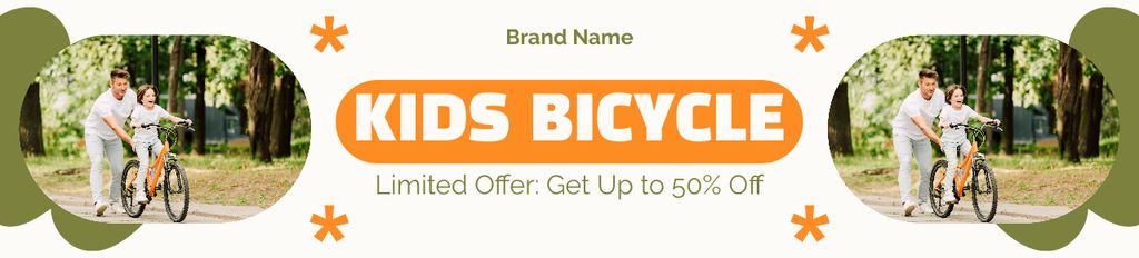 Ontwerpsjabloon van Ebay Store Billboard van Bicycles for Kids' Leisure