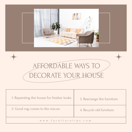 Affordable Decoration of the House Beige Instagram Design Template