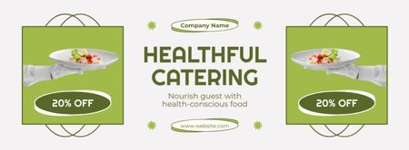 Services of Healthful Catering with Discount Facebook cover Design Template