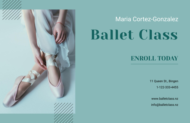 Exquisite Ballet Lessons in Pointe Shoes Flyer 5.5x8.5in Horizontalデザインテンプレート