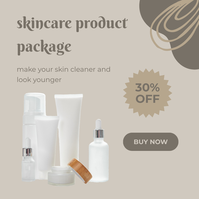 Natural Skincare Products Discount Offer Instagram tervezősablon