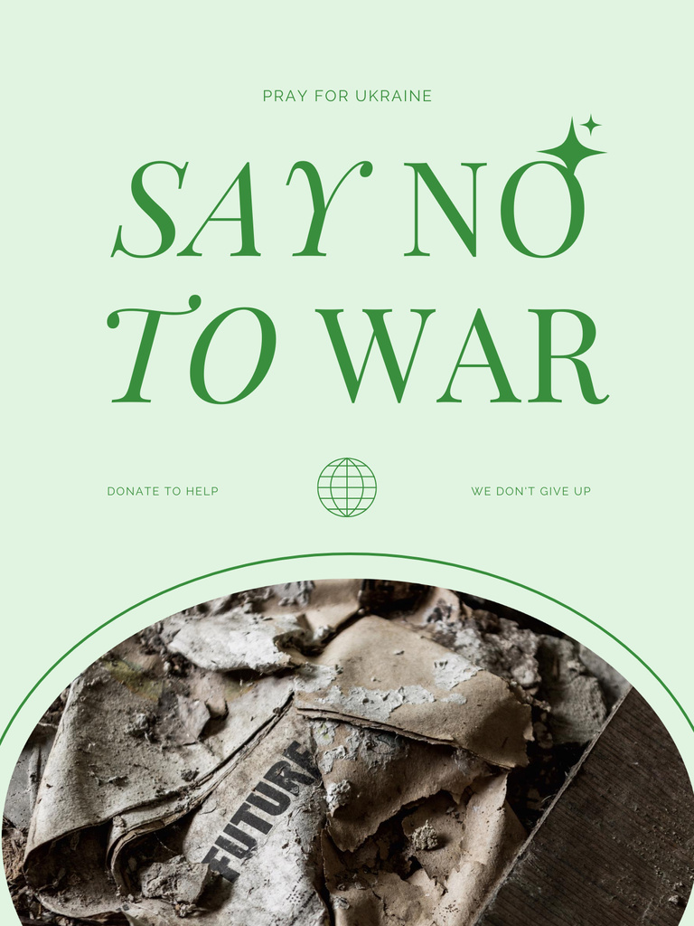 Awareness about War in Ukraine And Appeal To Pray For Ukraine Poster US Modelo de Design