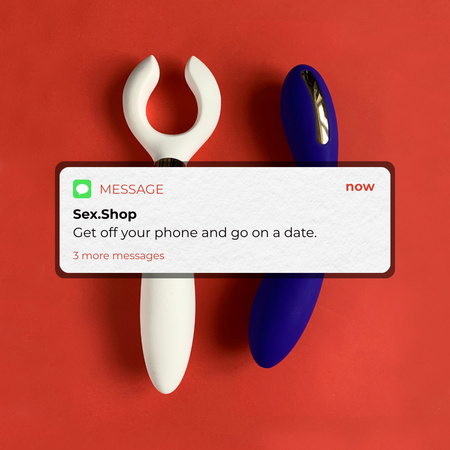 Ontwerpsjabloon van Instagram van Funny Promotion with Sex Toys
