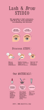 Platilla de diseño Beauty Salon Services Scheme on Pink Infographic